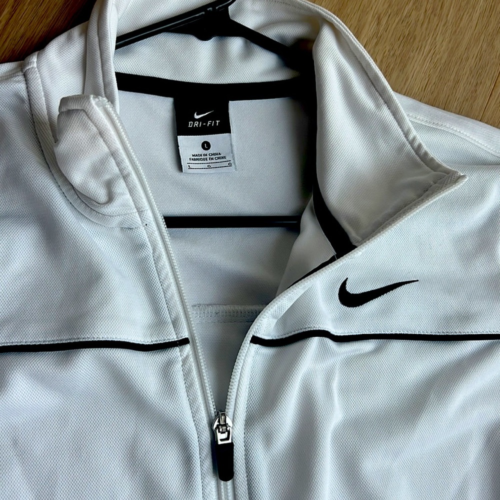 Nike Dri-Fit full zip training jacket, white